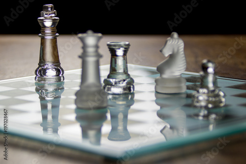 Assorted Glass Chess Pieces