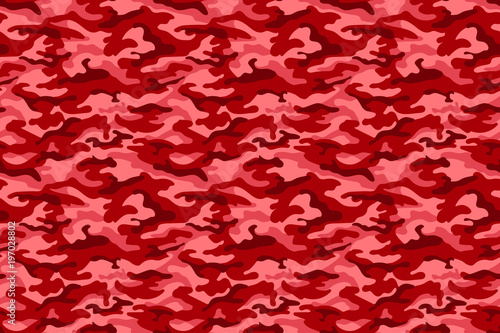 Red camouflage texture. Vector