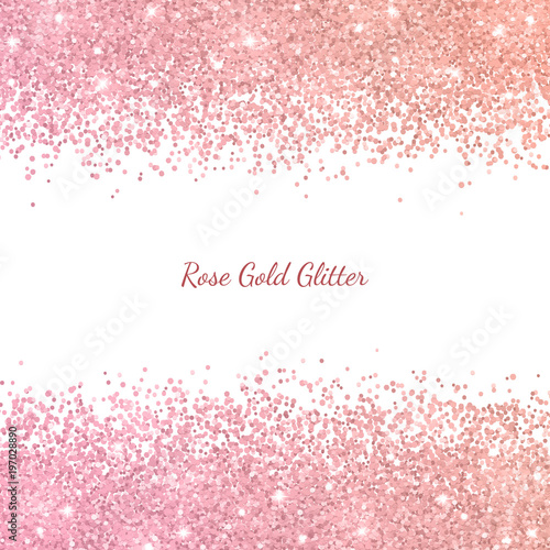 Rose gold glitter with color effect. Vector