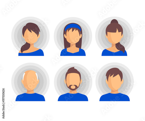 Vector illustration of face icon set