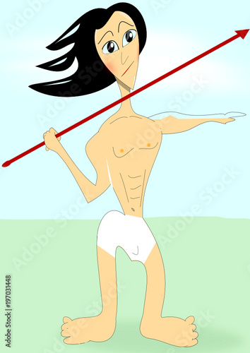 Atleta lanzando flecha.