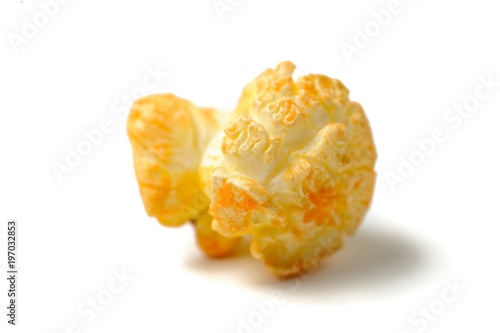 Macrophotograpy of a one piece of popcorn photo