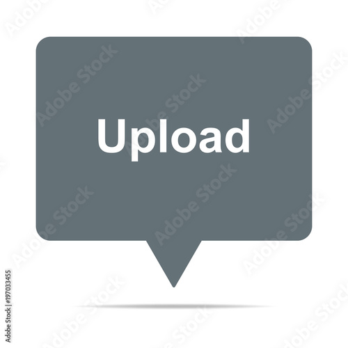 Graue Sprechblase mit Upload