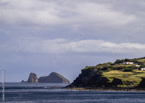 View towards the Ilheus de Baixo, Graciosa Island, Azores, Portugal