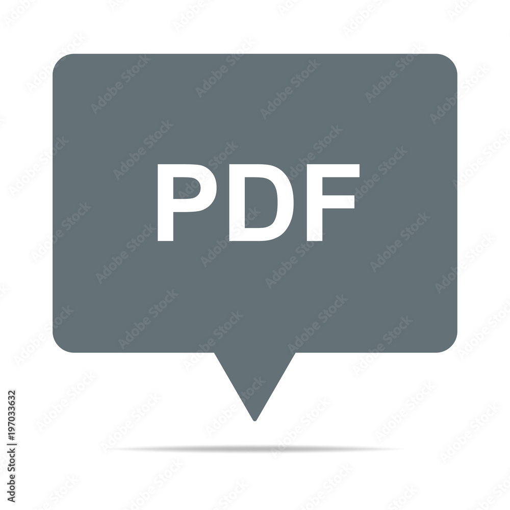 Graue Sprechblase mit PDF Graue Sprechblase mit PDF
