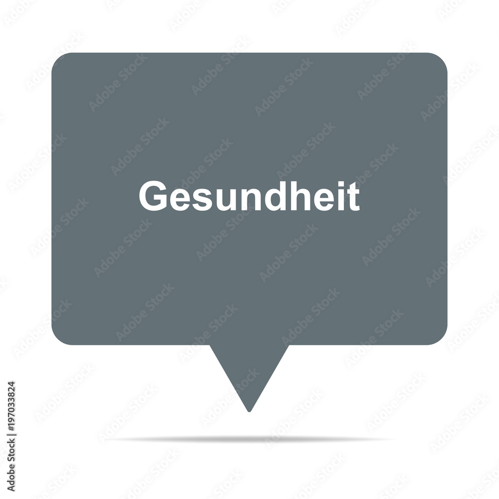 Graue Sprechblase mit Gesundheit Graue Sprechblase mit Gesundheit