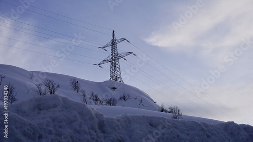 Arlberg, Vorarlberg Österreich, Strommasten