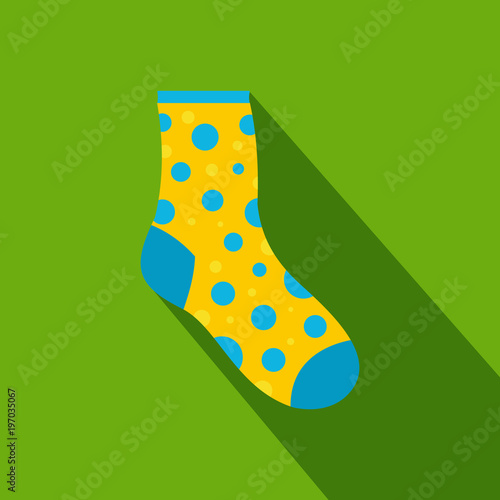 Lost sock icon. Flat illustration of lost sock vector icon for web