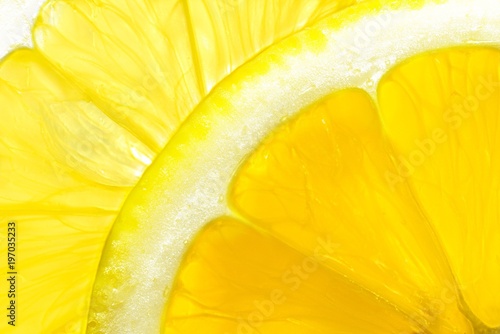 Macro view of lemon slice