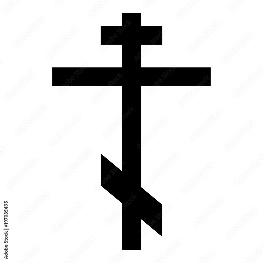Cross eight-pointed of Greek-Catholic Orthodox icon black color illustration flat style simple image Cross eight-pointed of Greek-Catholic Orthodox icon black color illustration flat style simple image