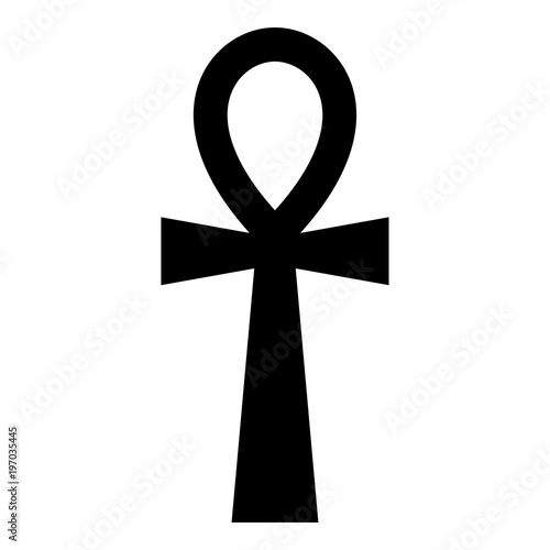 Coptic cross Ankh icon black color illustration flat style simple image