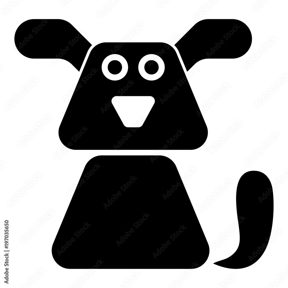 Dog icon black color illustration flat style simple image Dog icon black color illustration flat style simple image