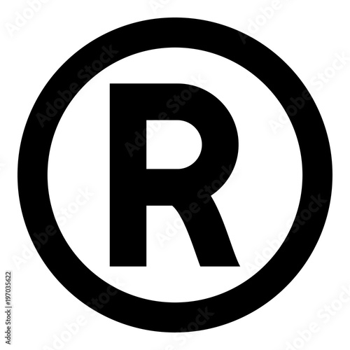 Symbol copyright icon black color illustration flat style simple image