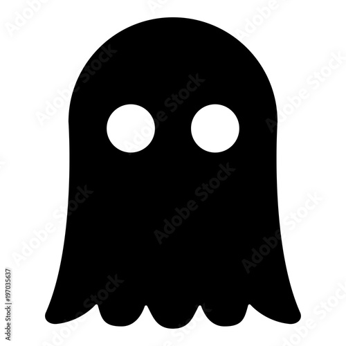 Ghost icon black color illustration flat style simple image