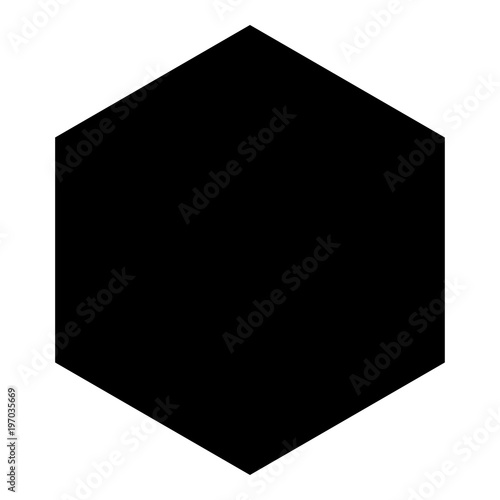 Hexagon icon black color illustration flat style simple image