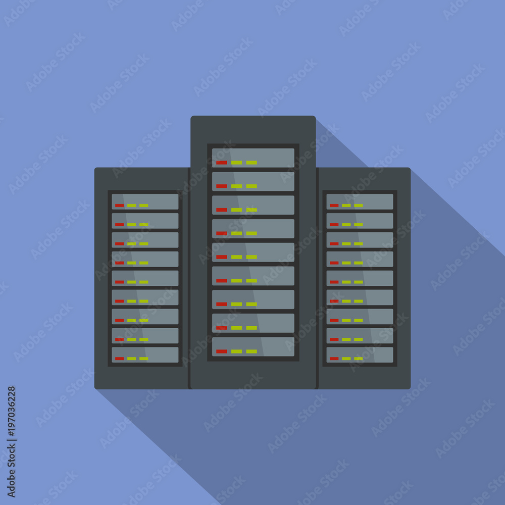 Server icon. Flat illustration of server vector icon for web Server icon. Flat illustration of server vector icon for web
