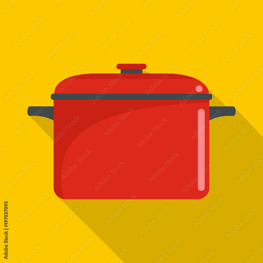 Soup saucepan icon. Flat illustration of soup saucepan vector icon for web Soup saucepan icon. Flat illustration of soup saucepan vector icon for web
