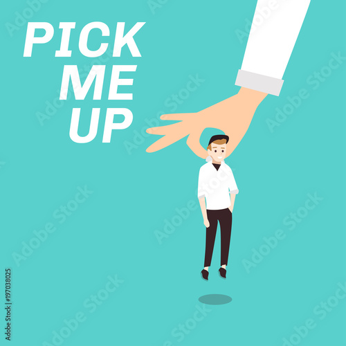 pick me up flat illustration