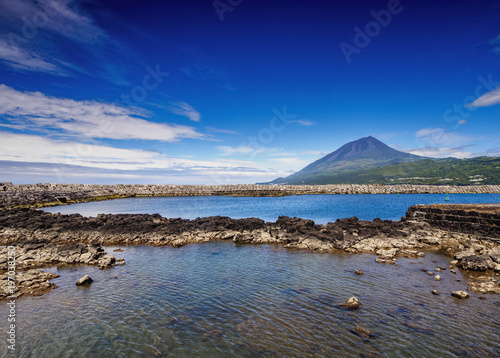 View towards the Pico Mountain, Lajes do Pico, Pico Island, Azores, Portugal photo