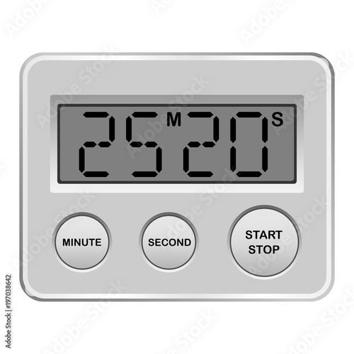 Digital timer mockup. Realistic illustration of digital timer vector mockup for web