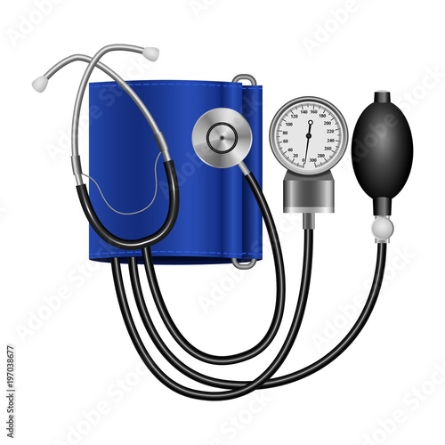 Tonometer mockup. Realistic illustration of tonometer vector mockup for web