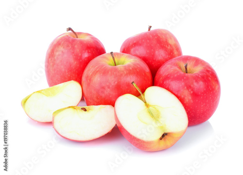 pink lady apple isolated on white background