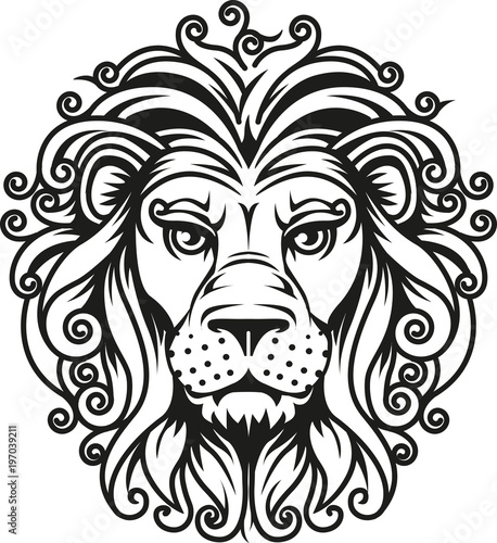 Fototapeta Naklejka Na Ścianę i Meble -  Vector illustration, lion modification for wildlife campaign symbol