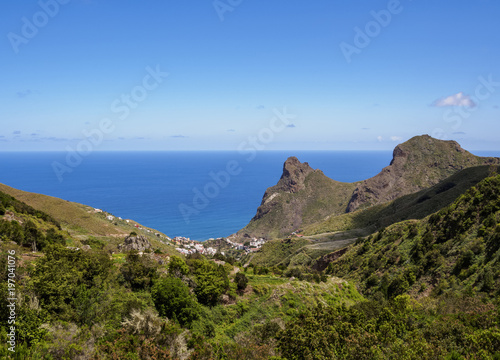 Landscape of the trail from Cruz de Taganana to Taganana, Anaga Rural Park, Tenerife Island, Canary Islands, Spain