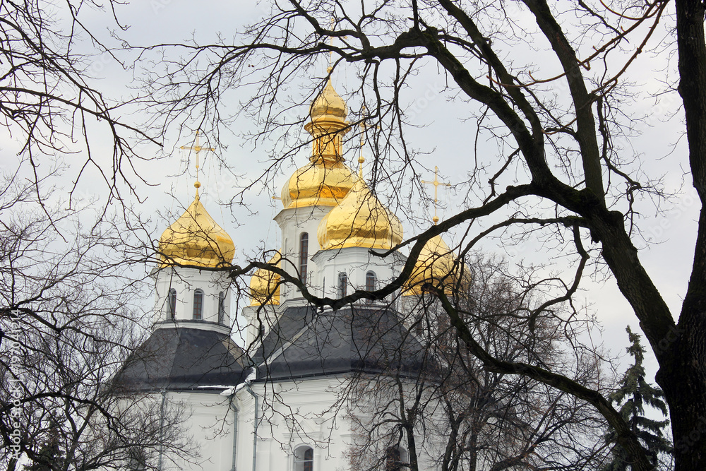 Church. Beautiful church in winter. Nature Church. Beautiful church in winter. Nature