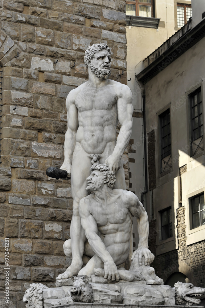 Herkules und Cacus von Baccio Bandinelli, Piazza della Signoria, Florenz, Toskana, Italien, Europa