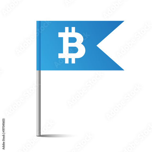 blaue Fahne - Bitcoin