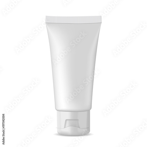Vector white packaging mock-up tube for medicine or cosmetics - cream, gel, skin care, toothpaste. 