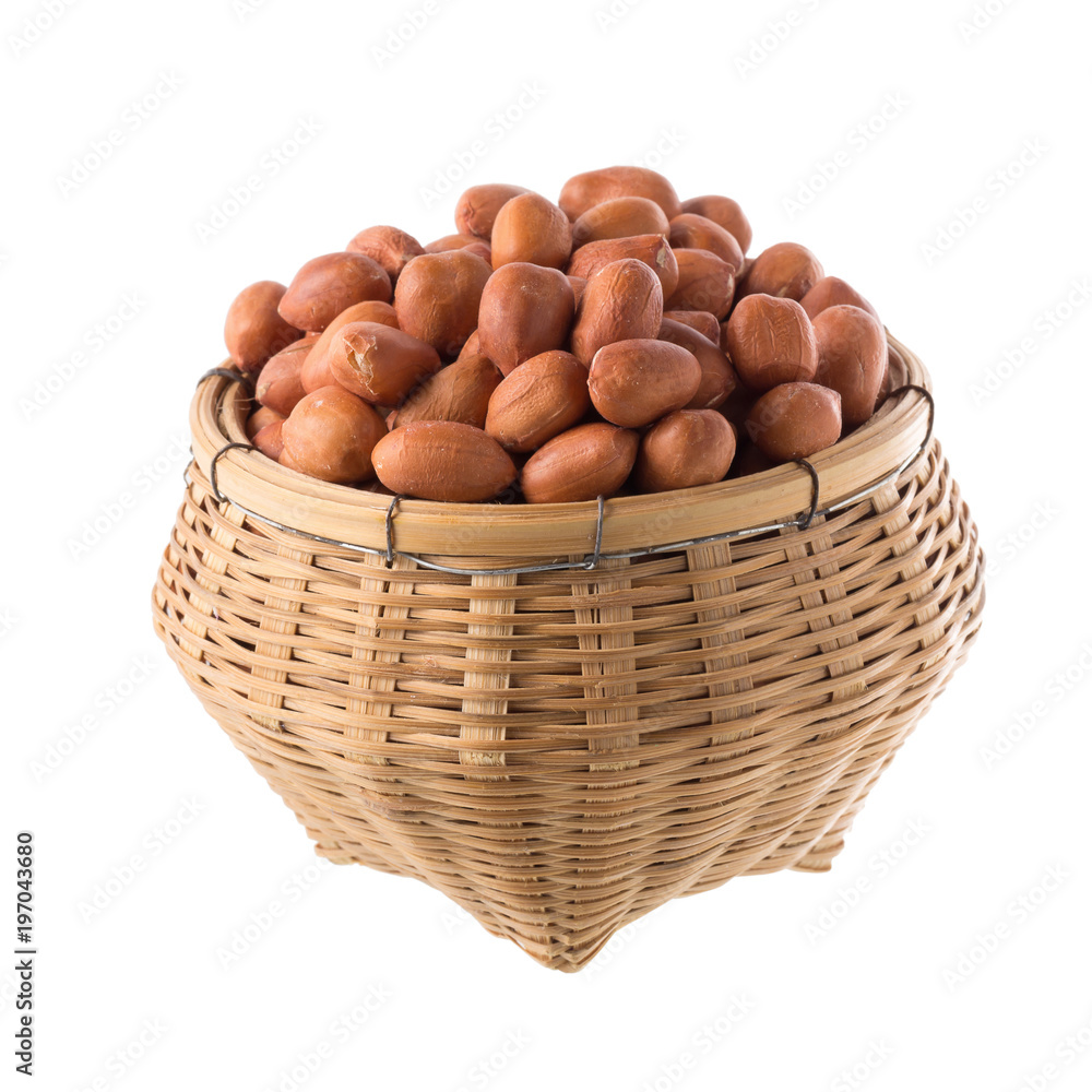 Raw peanuts isolated on a white background Raw peanuts isolated on a white background