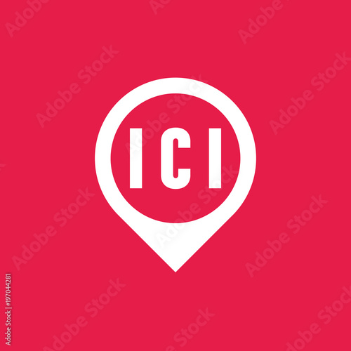 icône "ici"