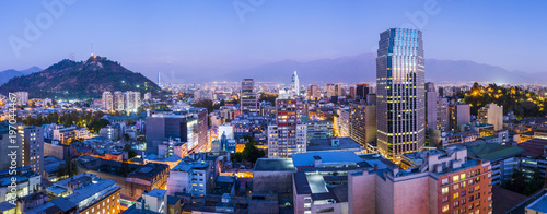 Evening panorama of Santiago de Chile photo