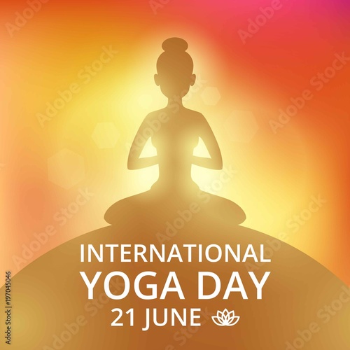 Poster invitation on yoga day 21 june