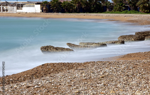 spiaggia siciliana ripresa in lunga esposizione photo