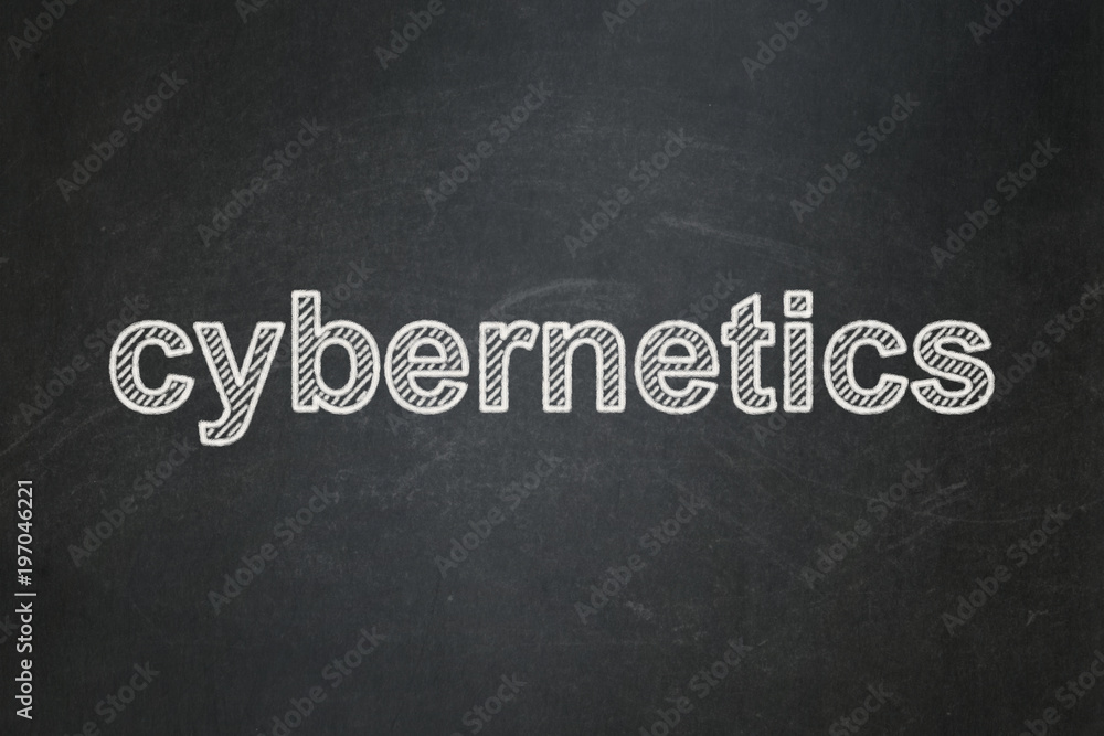 Fototapeta premium Science concept: text Cybernetics on Black chalkboard background