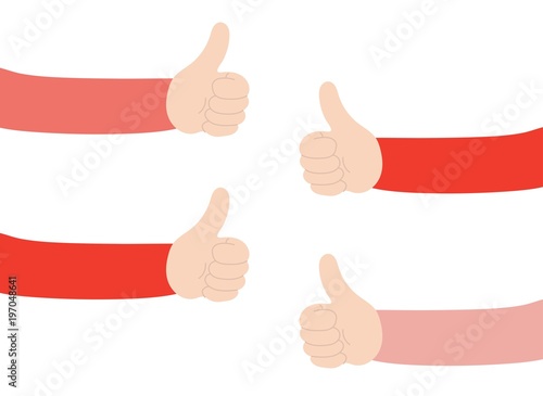 like, thumbs up simple positive red vector illustration