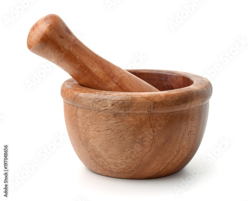 Tela Wooden mortar and pestle