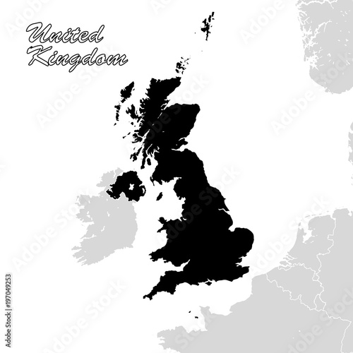 United Kingdom Political Sihouette Map