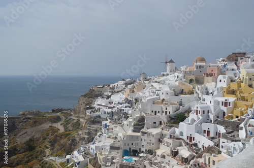 Typical architecture on Santorini an island in Greece