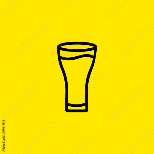Glass of Beer Line Icon