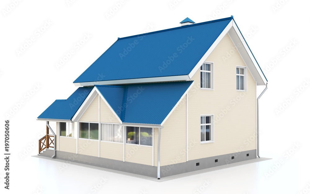 3d modern house on white background 3D illustration 3d modern house on white background 3D illustration