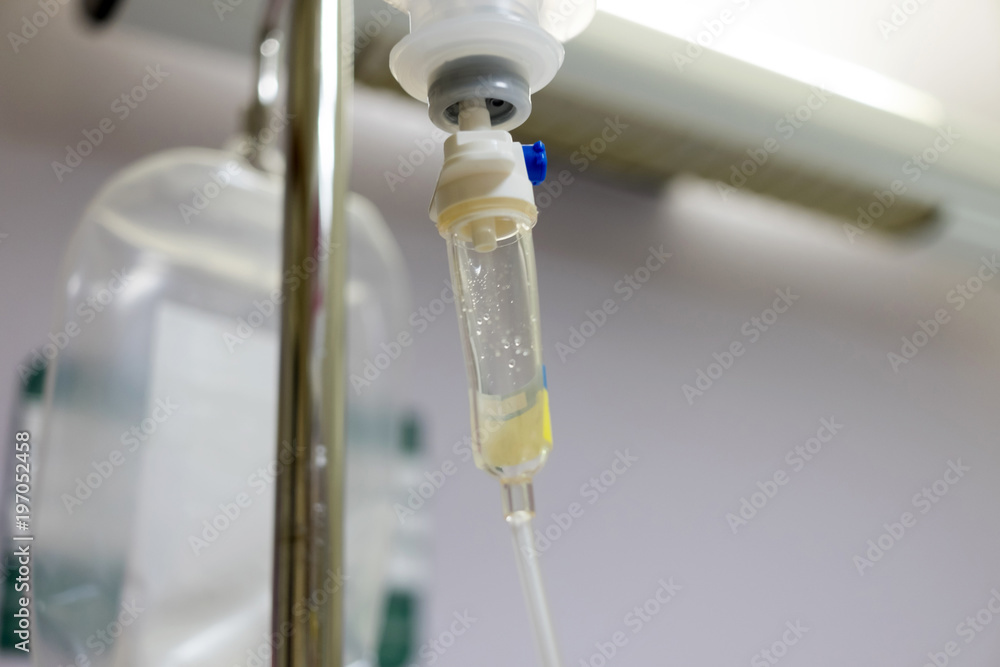 Focus on IV drip chamber with space for text. Focus on IV drip chamber with space for text.