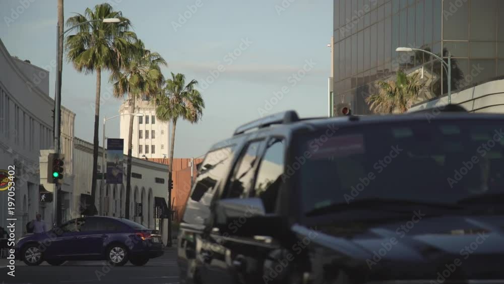 Traffic on the street in Beverly Hills Traffic on the street in Beverly Hills