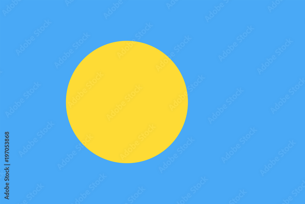 Palau Flag Vector Flat Icon