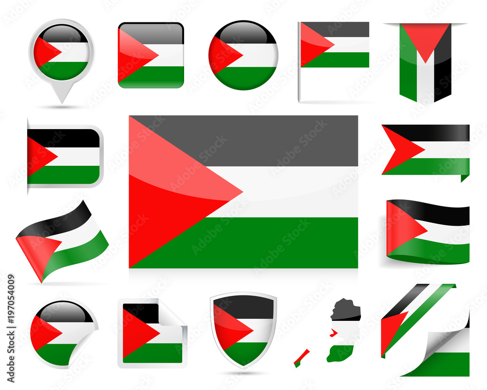 Palestine Flag Vector Set Palestine Flag Vector Set