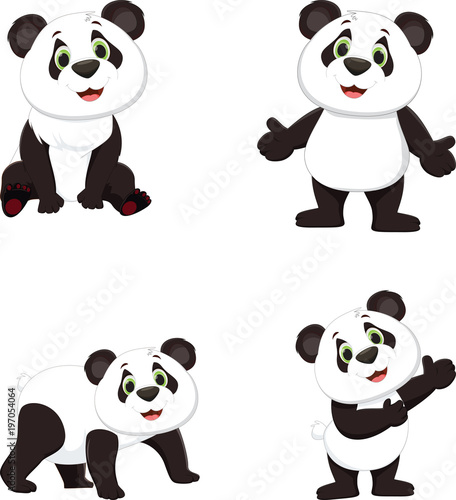 Fototapeta Naklejka Na Ścianę i Meble -  cute panda cartoon collection