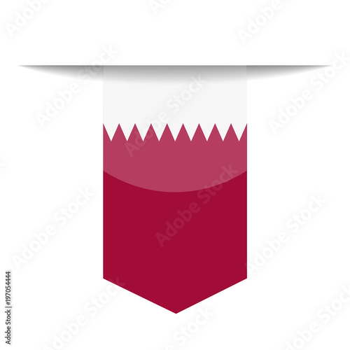 Qatar Flag Vector Bookmark Icon